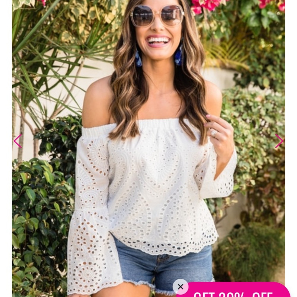 Pink lily white blouse